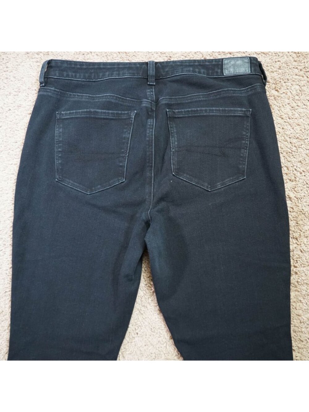 American Eagle Jeans Womens 14 Short Black High Rise Jegging Denim Stretch - Picture 5 of 10